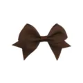 Detail view of the 6cm brown grosgrain ribbon hair bow, showing neat fabric texture and tail shape. - 14# (Brown)