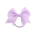 Primo piano di un elastico per capelli con fiocco in gros-grain viola chiaro, dettagli. - Viola Chiaro (6#)