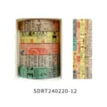 Vintage ticket washi tape set decorative masking tape for journaling scrapbooking crafts supplies - Style 12 (SDRT240220--12)