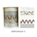 Washi Tape Set japanischer Stil Karo Gitter dekoratives Klebeband für Tagebuch DIY Basteln - Stil 3 (SDRT240220--3)