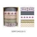 Washi tape set decorative scrapbooking tape Japanese style colorful grid pattern set - Style 5 (SDRT240220-5)