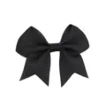 6cm Solid Color Grosgrain Ribbon Swallowtail Bow Hair Clip Simple Cute Hair Accessories - 9# (Black)