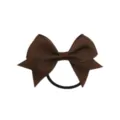 Dettaglio elastico per capelli con fiocco in nastro marrone, elegante accessorio per bimbe. - Marrone (14#)