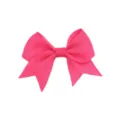 Close-up detail view of the vibrant pink grosgrain ribbon hair bow, showing fine texture. - 5# (Rose Red)