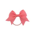 Close-up detail of a cute pink ribbon bow hair tie with elastic rubber band for kids. - Pink (3#)