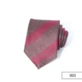 Cravatta uomo affari bordeaux rigata poliestere cravatta formale vista di dettaglio accessorio 003 - Colore 003