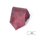 Cravatta da uomo classica per affari con motivo paisley vintage rosso e nero poliestere seta - Colore 002