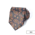 Vista dettagliata della cravatta da uomo grigio scuro con eleganti motivi cachemire. - Colore 003