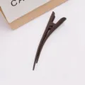 Large matte brown hair duckbill clip, anti-slip teeth hair styling accessory for women daily wear. - Coffee