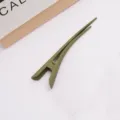 Large matte hair claw clip duckbill sectioning clip solid color minimalist hair styling accessory - Olive Green