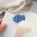 Jolie pince à cheveux taiyaki couleur bonbon style fille douce barrette poisson bleu pour femmes - Bleu