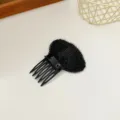Black plastic comb hair volume pad close-up detail, invisible hair root booster tool. - Insertion Style / Black