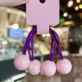 Children cute candy color spherical hair tie sweet girl hair accessory elastic rope - Pink