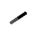 Detailed view of the black wavy hair clip with white edge, showcasing its sleek design. - Black Wavy Oval