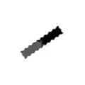 Detailed close-up of a chic black wavy hair clip with white trim, stylish daily hair accessory. - Black Wavy Rectangle