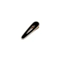 Chic black and gold teardrop hair clip minimalist metal duckbill bobby pin for daily hair styling - Black Hollow Teardrop