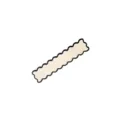 Wavy rectangular hair clip detail, minimalist cream and black design for daily styling. - Cream White Wavy Rectangle