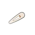 Minimalist teardrop hair clip detail, sleek black-trimmed cream finish, secure spring clasp design. - Cream White Hollow Teardrop