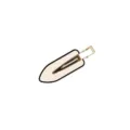 Minimalist geometric hairpin with elegant black border and gold duckbill clip for styling. - Cream White Seed Shape