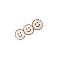 Cute triple smiley face hair clip, minimalist metal side hairpin for sweet daily hairstyles. - Creamy White Smiley Face