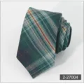 Green plaid necktie detail, 6cm business casual polyester neckwear for modern men. - Color 004