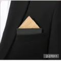 Men's pre-folded pocket square solid color suit handkerchief business accessory. - Gold