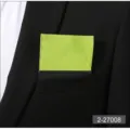 Bright green pocket square detail in a black suit pocket, ideal for formal business wear. - Green