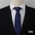 Blue business men necktie with red white dots formal suit tie accessory wedding neckwear 8cm - Style 006