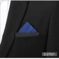 Men's blue pre-folded pocket square suit handkerchief chest towel detail accessory - Sapphire Blue
