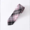 Pink black plaid necktie for men, business casual stylish woven tie for daily wear. - Color 013