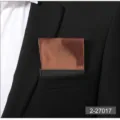 Men solid brown pocket square pre-folded suit handkerchief for business wedding groom. - Brown