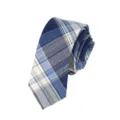 Men's business casual 6cm blue plaid necktie, classic striped polyester fabric neckwear. - 017