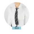 Classic black white striped JK tie necktie with white dress shirt for uniform costume wear. - Color 011