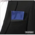 Men's solid blue pre-folded pocket square suit chest handkerchief for business wedding groom. - Dark Blue