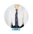 Detail view of a stylish striped JK uniform tie featuring classic diagonal patterns for daily wear. - Color 014