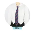 Detail view of JK style diagonal stripe zipper tie, perfect for school uniform shirts. - Blue 002