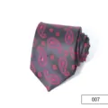 Classic mens business paisley necktie black and red polyester silk formal neckwear - Color 007