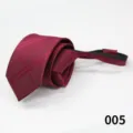 Cravatta con zip uomo affari bordeaux 6cm fantasia cravatta formale pratica elegante - Colore 005