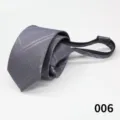 Cravatta con zip da uomo d'affari grigia con motivo geometrico, cravatta facile da 6cm formale. - Colore 006