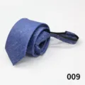 Cravatta con cerniera da uomo affari blu fantasia cravatta facile 6 cm di larghezza - Colore 009
