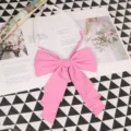 Pink bow tie detail, sweet JK uniform collar accessory with elastic band for daily wear. - 020