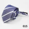 Cravatta con cerniera blu da uomo 6cm cravatta business a righe elegante per ufficio. - Colore 015