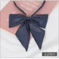 Navy blue polka dot JK uniform collar ribbon, sharp corner bow tie for daily school cosplay. - 011 Dark Blue