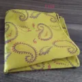 Pochette de costume homme motif cachemire foulard mouchoir pour veste de costume detail - Jaune Vert(T102)
