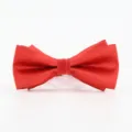 Classic red double layer men's bow tie for formal business suits weddings and special events. - Red