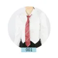 JK style uniform tie, red oblique striped zipper tie with shirt for men and women fashion - Red 001