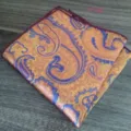 Vue détaillée de la pochette de costume paisley pour homme, jacquard élégant chic. - Multicolore(T104)
