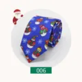 Christmas snowman printed blue necktie for holiday party formal wear stylish accessory - Style 006
