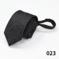 Cravatta con zip nera fantasia cachemire da uomo, cravatta slim elegante da 6 cm. - Colore 023
