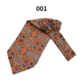 Classica cravatta ascot da uomo in seta poliestere stile britannico con motivo geometrico elegante - 001
